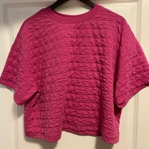a new day Textured Fuchsia Short Sleeve Top